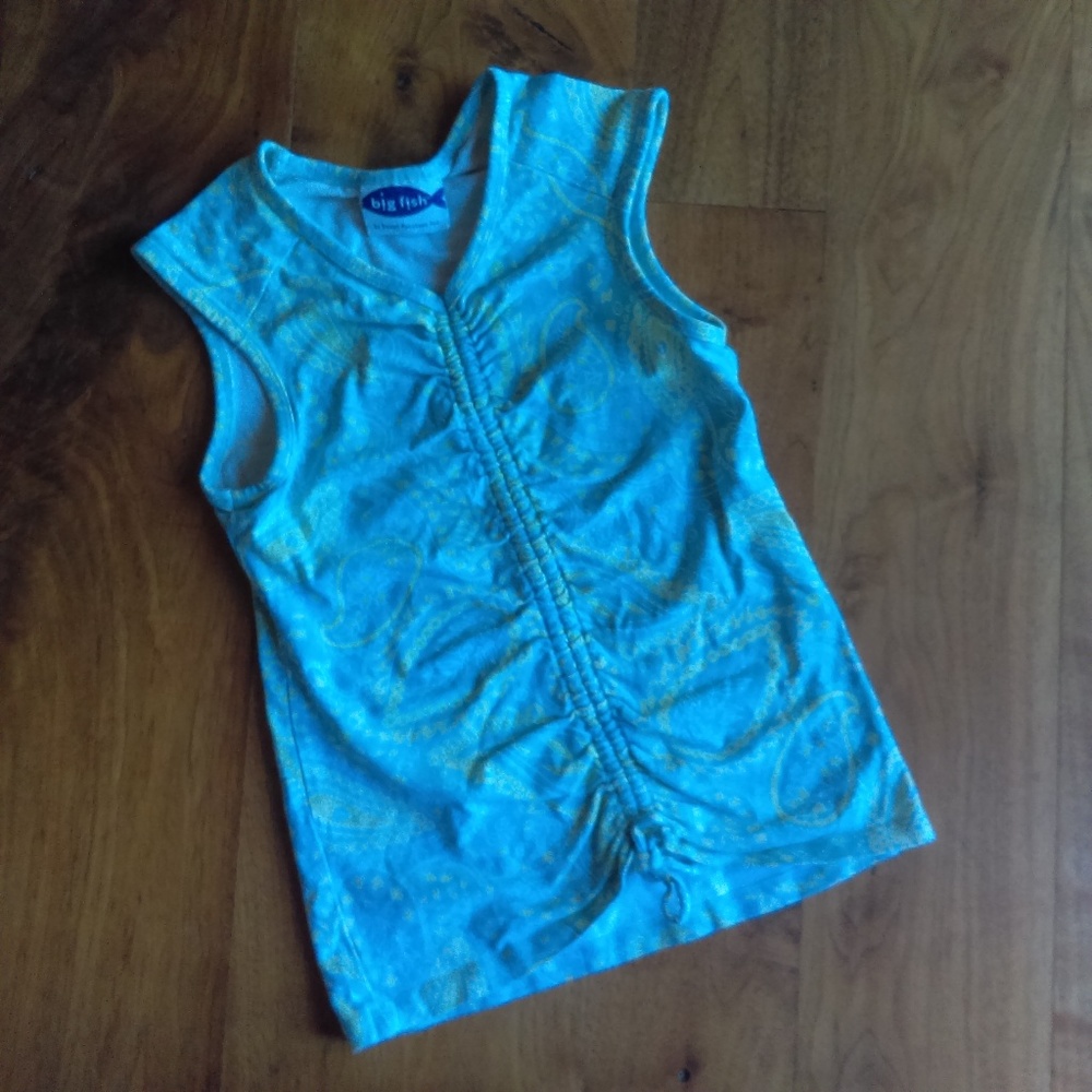 Blue and Green Paisley girls shirt